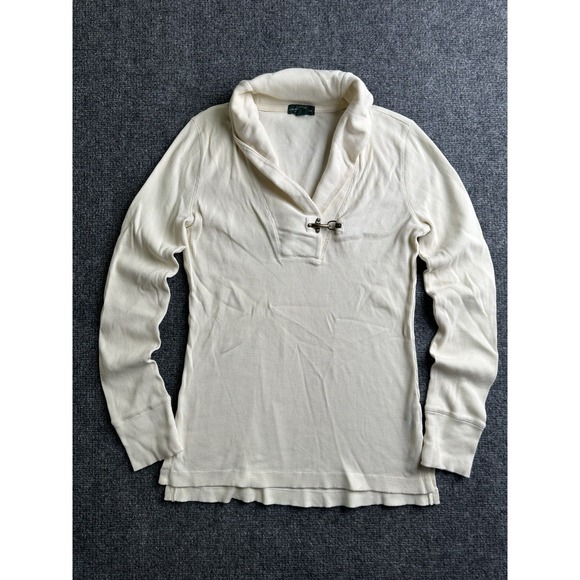Ralph Lauren Sweaters - Womens Waffle Knit Top LRL Ralph Lauren Ivory Shawl Collar, Size M